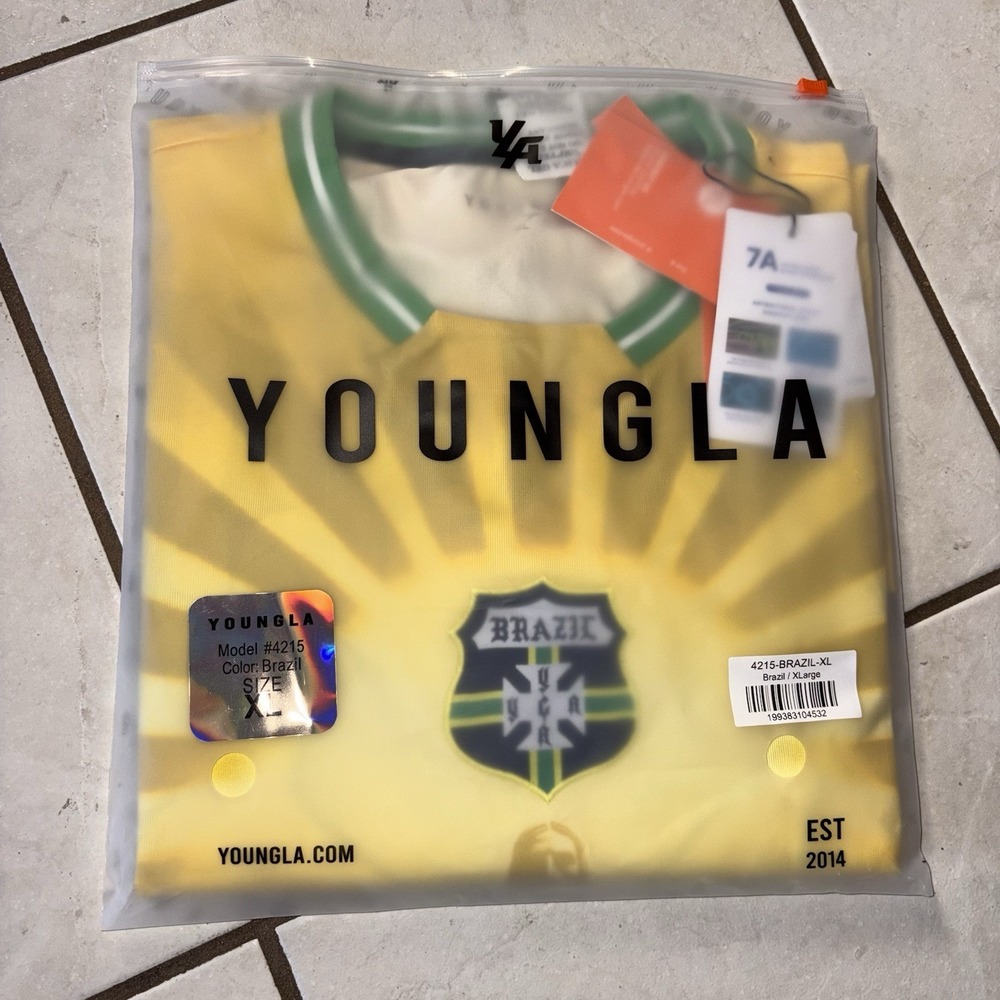 YOUNGLA BRAZIL WORLD CUP 2026 SOCCER FOOTBALL JERSEY NEYMAR #10 - (XL) AUTHENTIC